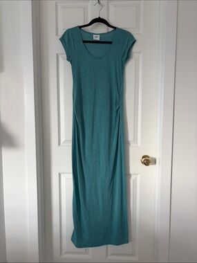 Mama Licious Teal Scoop-Neck Maxi Maternity Dress
